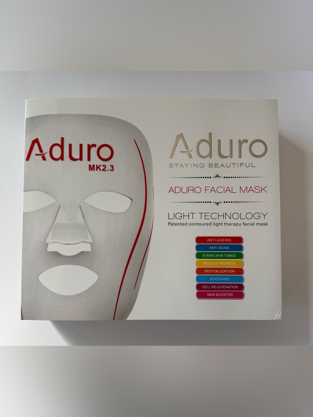Aduro LED Face Mask - Red Light Therapy - Box Included - Lightly Used